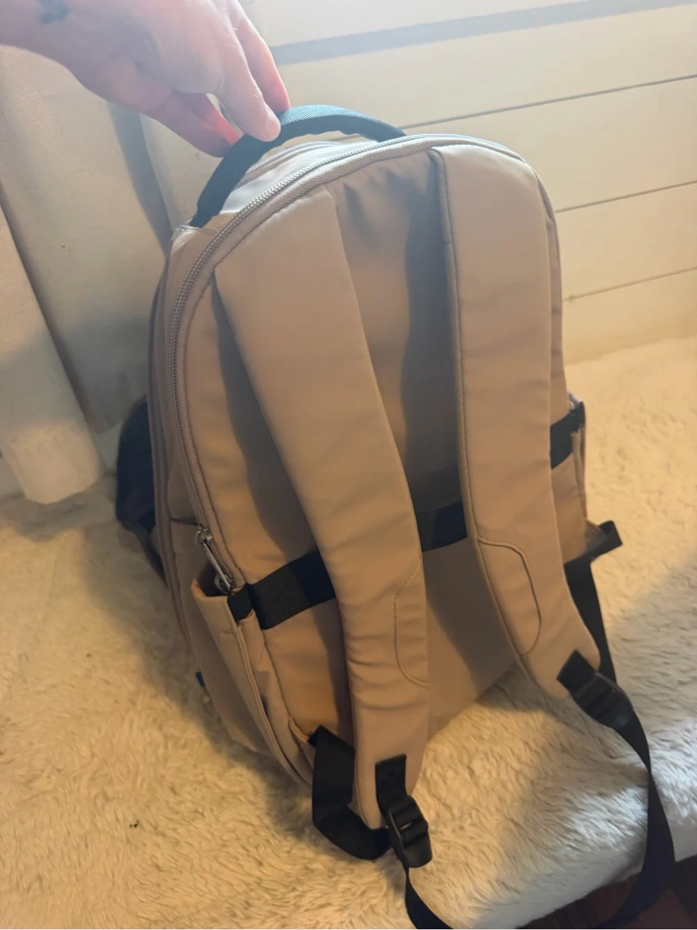 Neutral Tan Backpack - Casual Everyday Bag